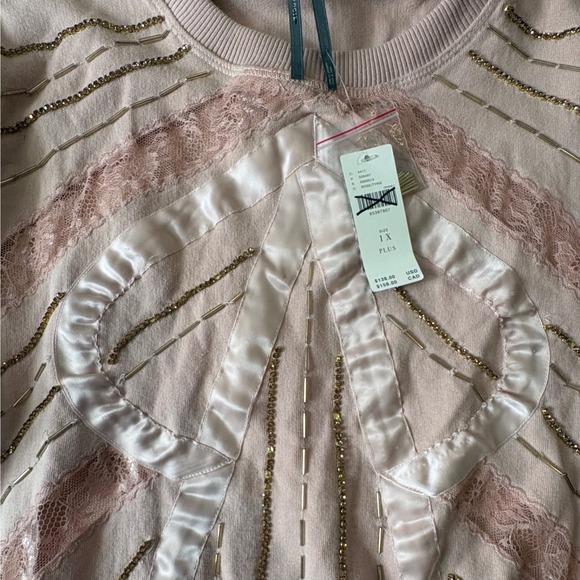 Anthropologie Pilcro Lace Up Side Chain Detail Sweatshirt - Picture 2 of 7